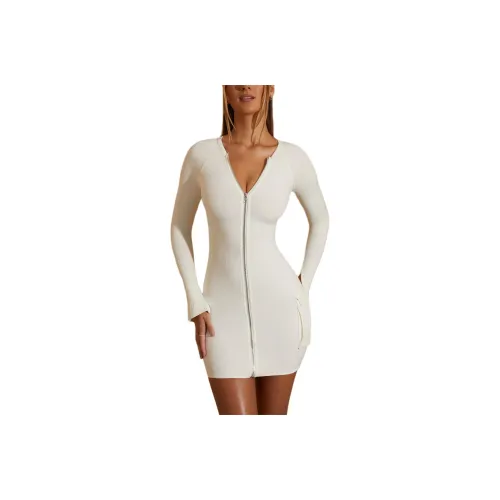 OH POLLY Eilish Long-Sleeved Dresses Women's White/White