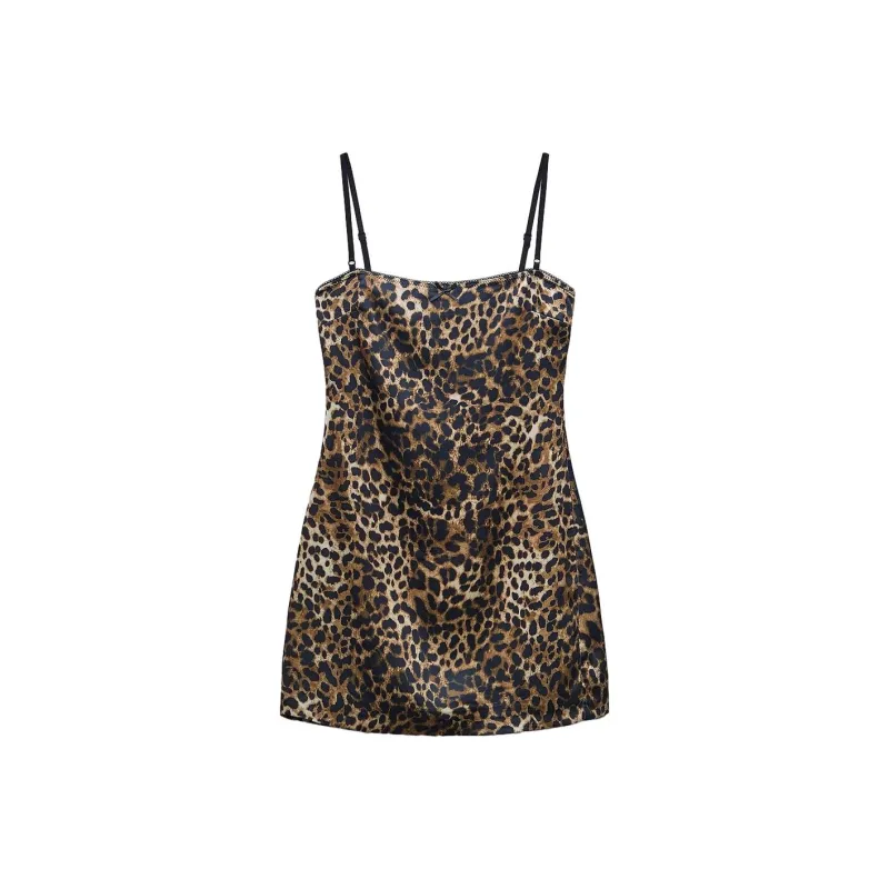 ZARA Slip Dresses Women's Leopard Print-0