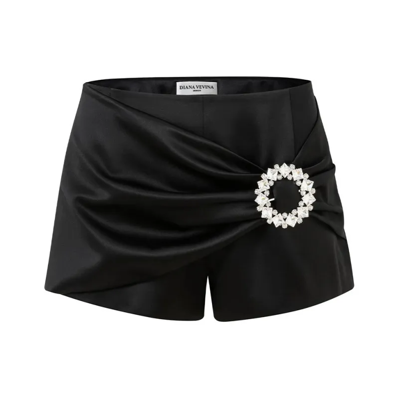 DIANA VEVINA Casual Shorts Women's Black-0