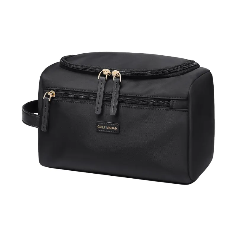 GOLF Water Repellent Fabric Makeup Bag Women's Elegant Black/Oat-1