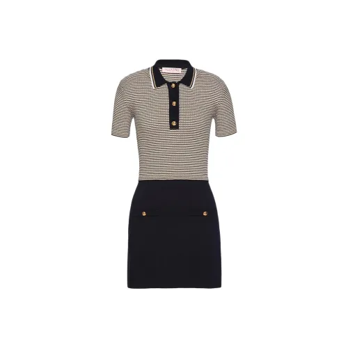 Valentino Striped Short Sleeved Polo Dress