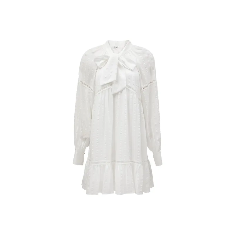 ONLY Long Sleeved Dresses Women's White-0