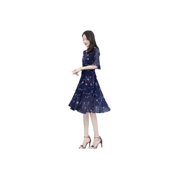 Cypress House Short-Sleeved Dresses Women's Navy Blue