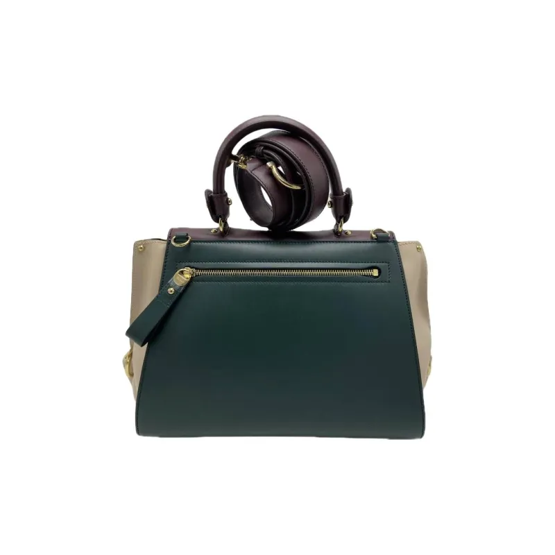 FERRAGAMO Leather Shoulder Bag, Crossbody Bag, Handbag Women's Beige & Jasper-1