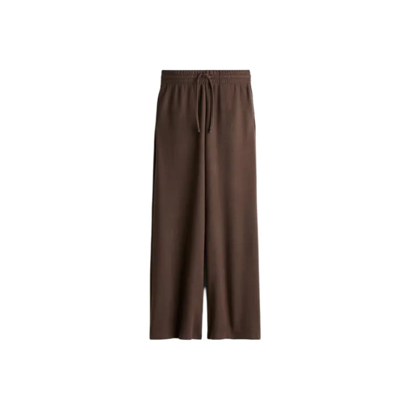 H&M Knitted Sports Pants Women's Dark Brown-0