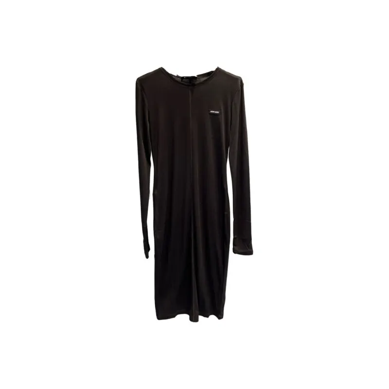 MIU MIU Silk Jersey Dress Nero-0