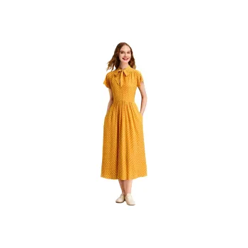 HAVVA Short Sleeved Dresses Women's Yellow