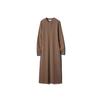 Jw Anderson X UNIQLO Jw Anderson Co-Branded Series Long-Sleeved Dresses Women's Dark Khaki