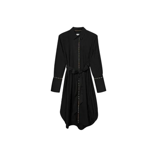 Burberry Long Sleeved Dresses Women's Black