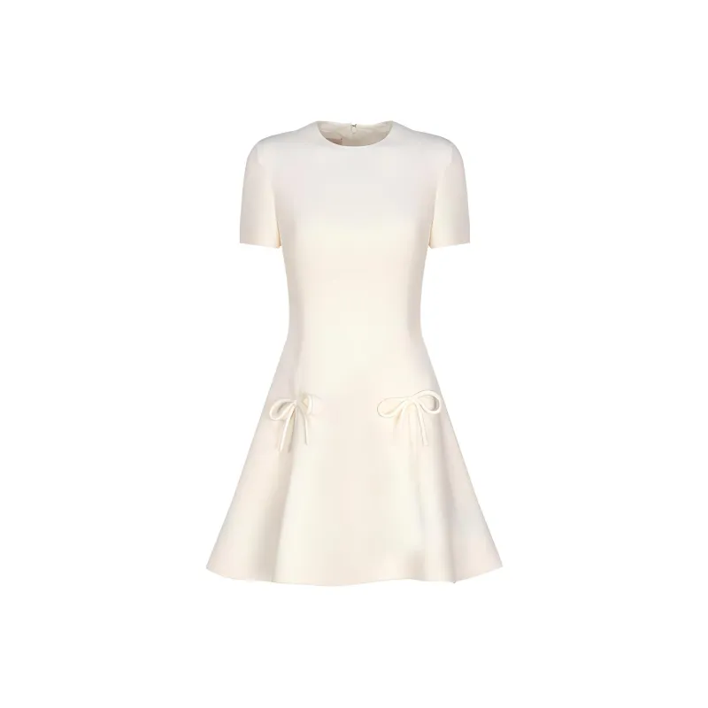 Valentino FW23 Short Sleeved Dresses Women's White-0