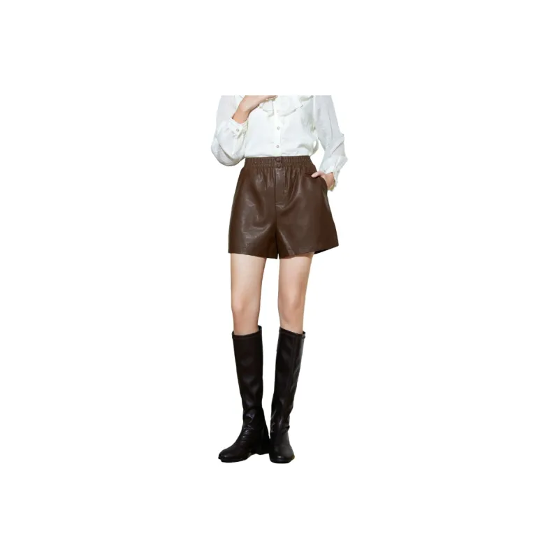 SMEN Casual Shorts Women's Coffee-0