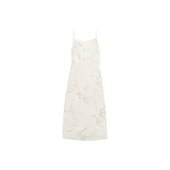 PRADA Embroidered Silk Organza Midi Dress