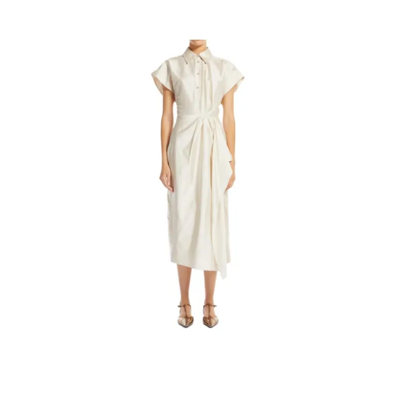 MaxMara Studio Short Sleeved Dress Women's White-0