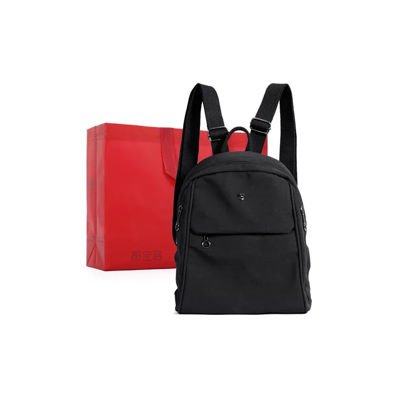 Dubaolu Fabric Backpack Medium Size Women's Black/Light Camel/Gray-0