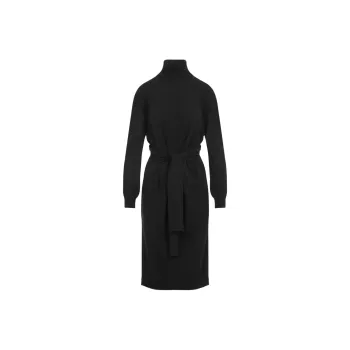 Lemaire Trompe L'Oeil Turtleneck Belted Midi Dress