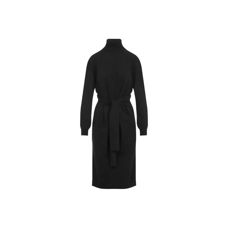 Lemaire Trompe L'Oeil Turtleneck Belted Midi Dress-0