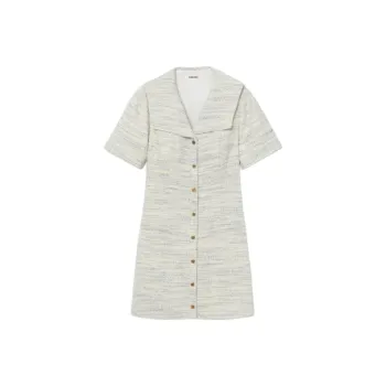 Sandro Short-Sleeved Dresses Women's Ecru
