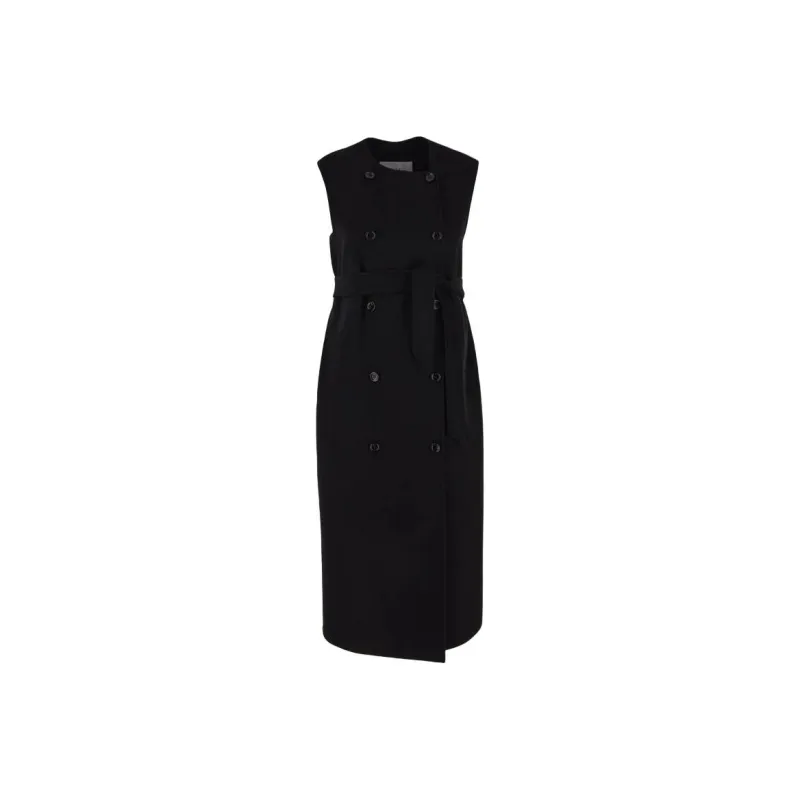 MaxMara Plava Double Breasted Belted Coat-0