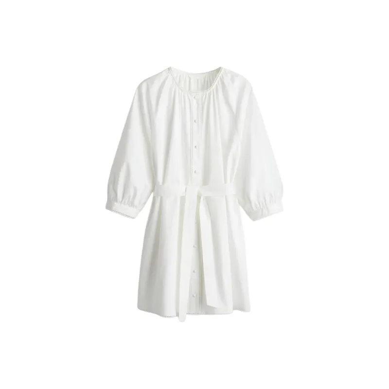 H&M Long Sleeved Dresses Women's White-0