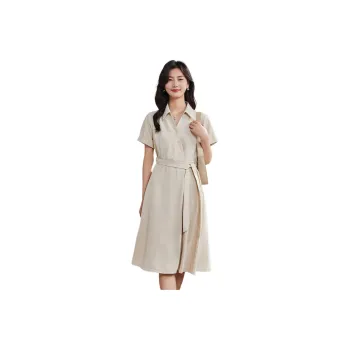 Coonesha Short Sleeved Dresses Women's Beige