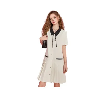 ELF SACK Short-Sleeved Dresses Women's Cream Beige
