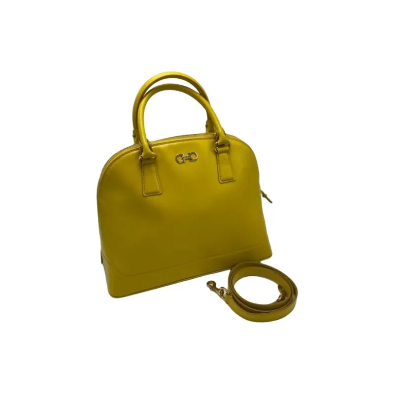 FERRAGAMO Calfskin One Shoulder Handbag Women's Yellow-1