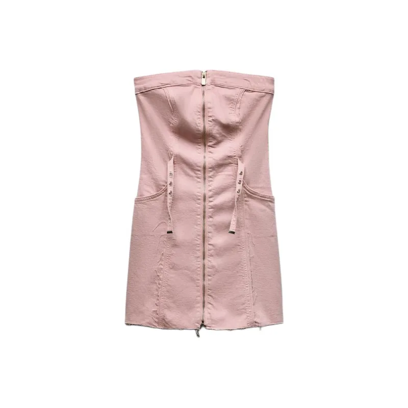 ZARA Sleeveless Dress Women's Pink-0
