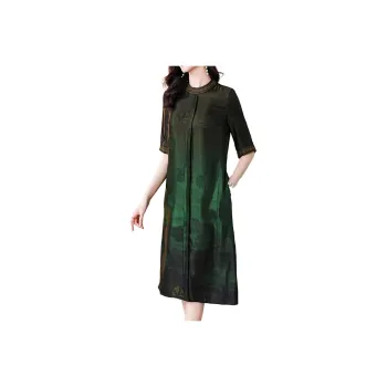 Mapping Short Sleeved Dresses Women's Dark Green