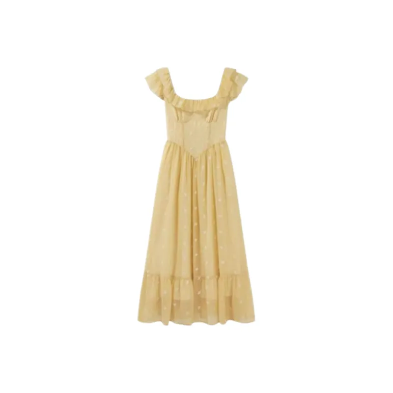 ABBY GODDESS Short Sleeved Dress Women's Yellow-0