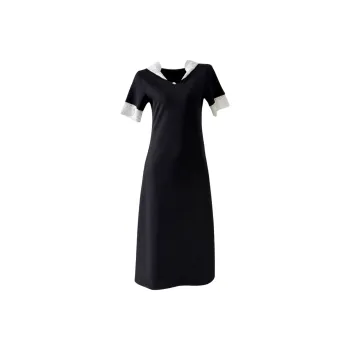 AFGGD Short Sleeved Dress Women's Black