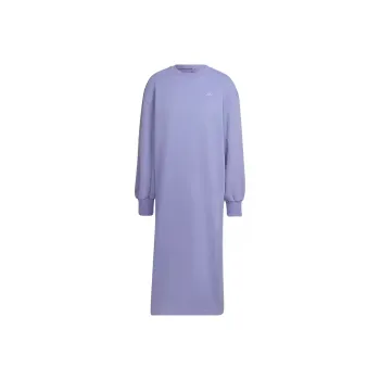 adidas Women's Fleece Crewneck Dress Light Purple