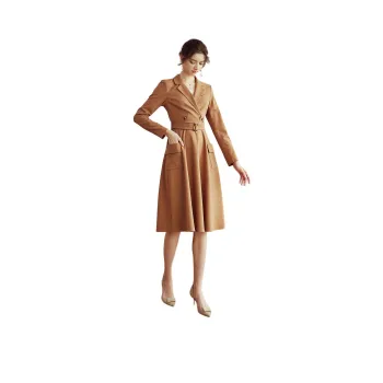 ROEYSHOUSE Long Sleeved Dress Women's Coffee