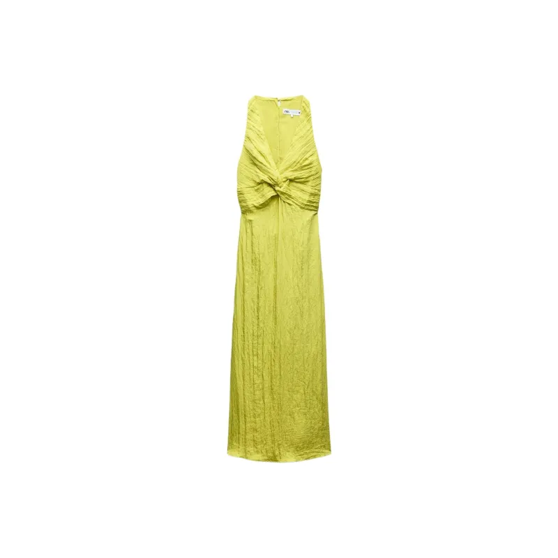 ZARA Sleeveless Dress Women's Lime-0