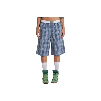 Jaded London Jano Check Boxer Jorts Casual Shorts Women's BLUE/Blue