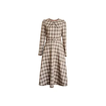 ROEYSHOUSE Long Sleeved Dresses Women's Plaid