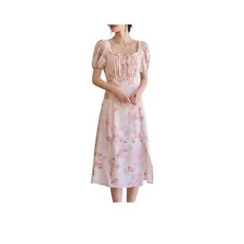 Still Quiet Short-Sleeved Dresses Women's Pink