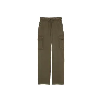 Victoria's Secret PINK Ivy Fleece Straight-Leg Cargo Sweatpants/CNO Cargo Pants Women's Casual New Olive