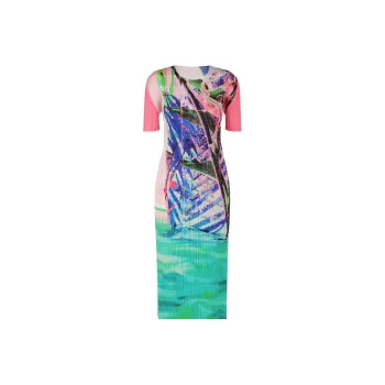 PLEATS PLEASE ISSEY MIYAKE Short Sleeved Dresses Women's Multicolor
