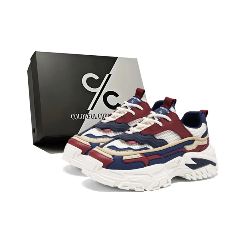 Colorful Creations Height Increasing Abrasion Resistant Lightweight Slip Resistant Low Top Chunky Sneakers Men's-0