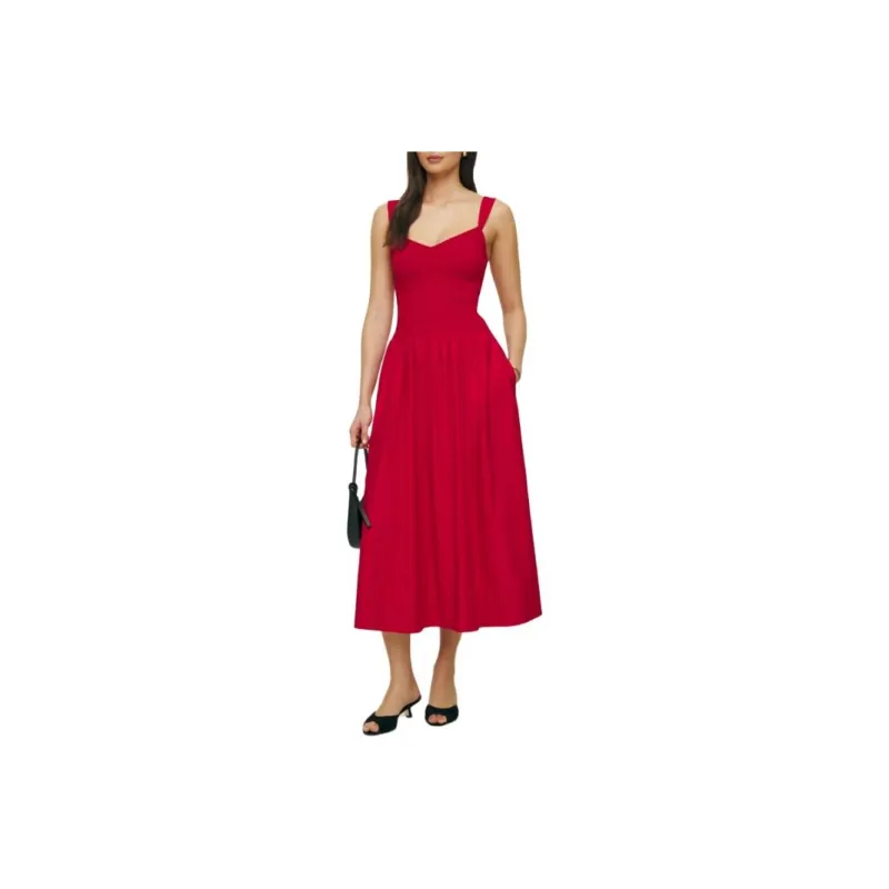 REFORMATION Sariah Dress Slip Dresses Women's Cherry Color-0