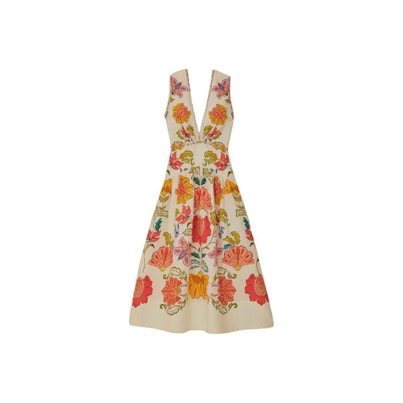 Farm Rio Floral Insects Midi Dress-0