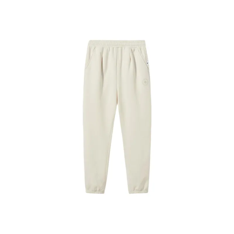 QIAODAN Knitted Sports Pants Women's Cream White-0
