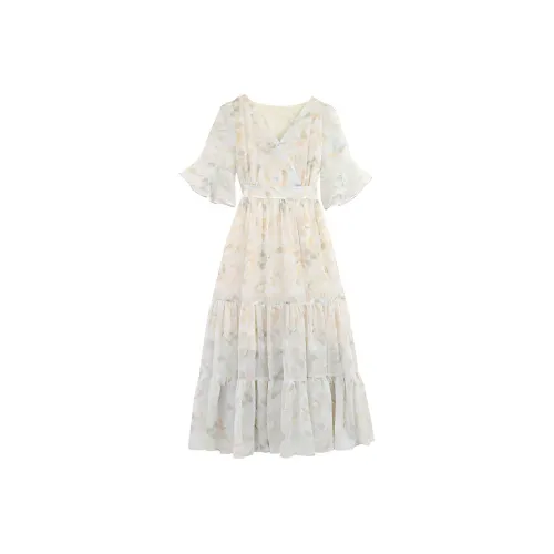 PAZZO Short Sleeved Dresses Women's White