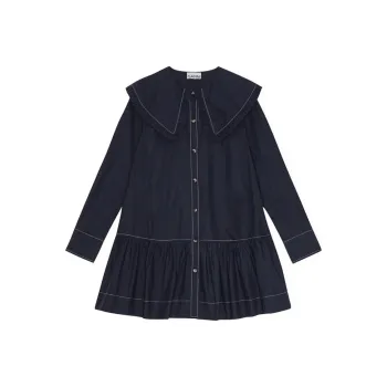 GANNI Poplin Mini Shirt Dress