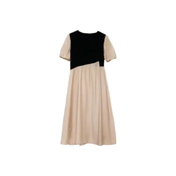 HUASJ Short Sleeved Dresses Women's Black Sugar Ice Coffee