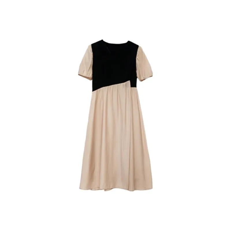 HUASJ Short-Sleeved Dresses Women's Black Sugar Ice Coffee-0