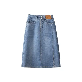 Cypress House Denim Long Skirt Women's Light Blue
