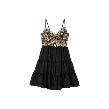 Sandro Broderie-anglaise Tiered Minidress