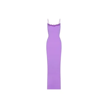SKIMS Valentine's Day FITS EVERYBODY LACE LONG SLIP DRESS Slip Dress Women's ULTRA VIOLET TONAL/Ultraviolet Color