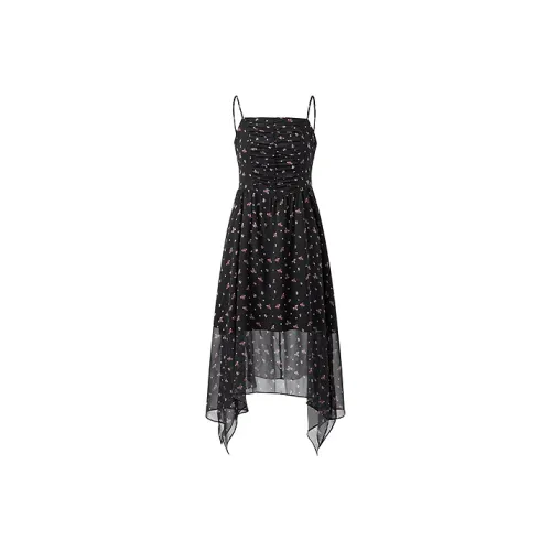 LEDIN Slip Dresses Women's Black And White Print